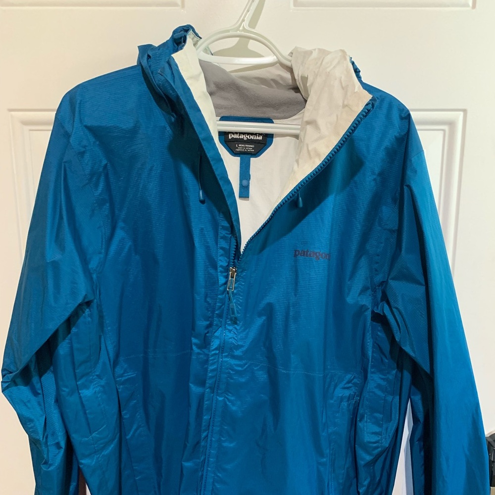 Patagonia Houdini rain jacket men’s large blue